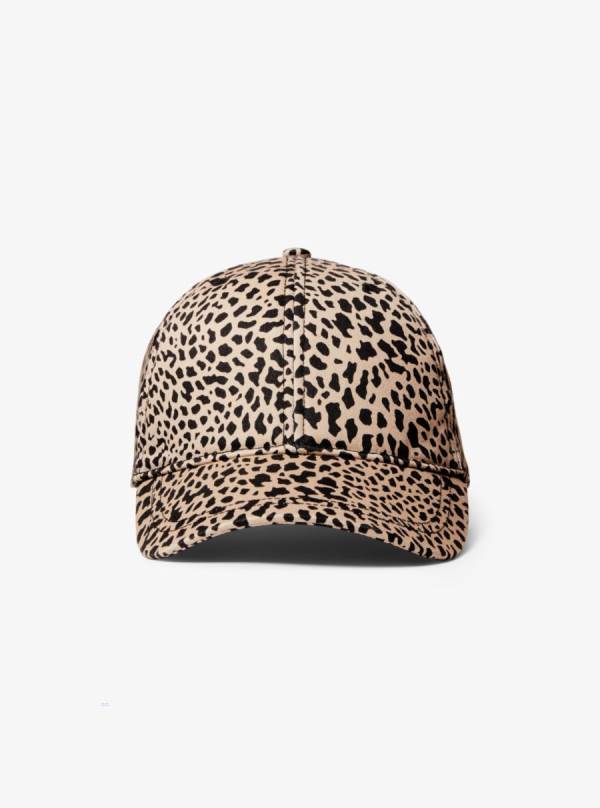 Damske Klobuky Michael Kors Animal Print Organic Stretch Cotton Baseball Hnedožltý - Doplnky Michael Kors Vypredaj | ZCBVT-0469